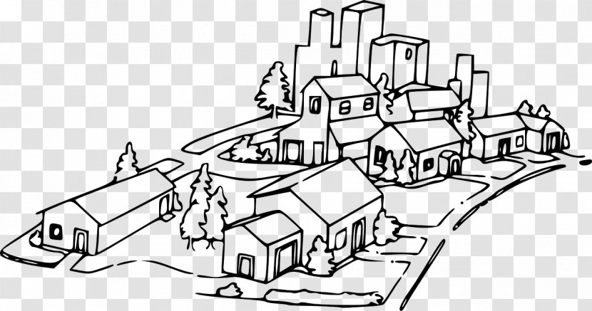 Neighbourhood Clip Art - Map - Suburban Vector Transparent PNG