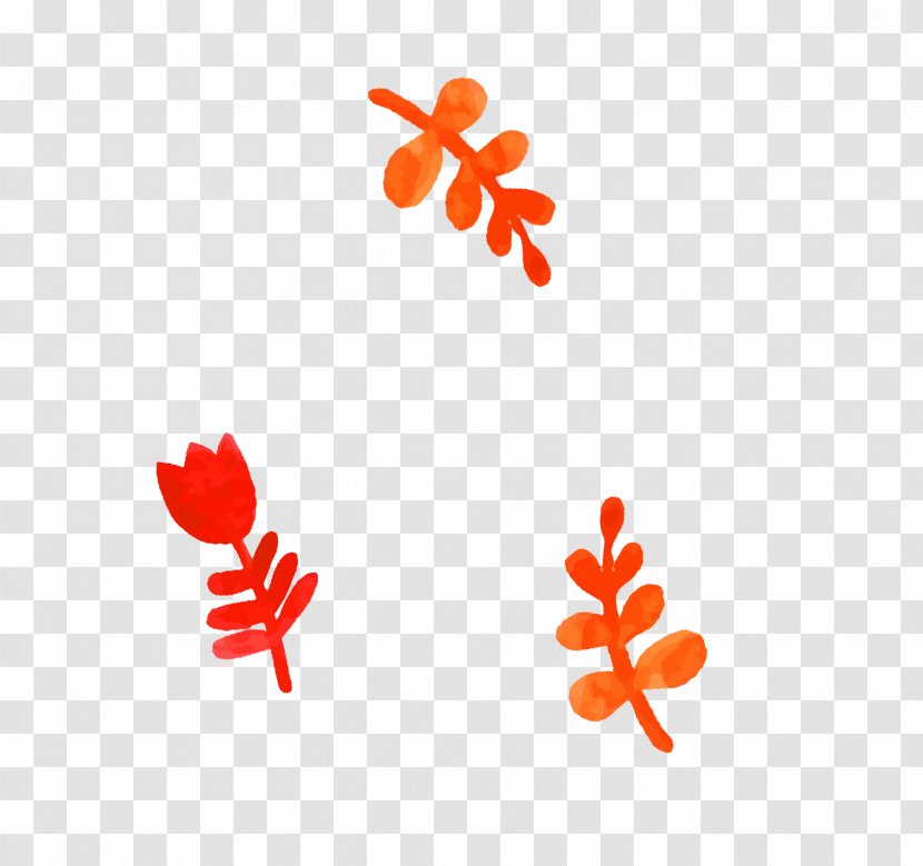 Red Flower Clip Art - Orange - Simple Flowers Grass Decoration Pattern Transparent PNG