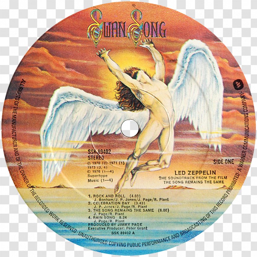 Led Zeppelin Swan Song Records Bad Company In Through The Out Door Coda - Page And Plant - Record Label Transparent PNG