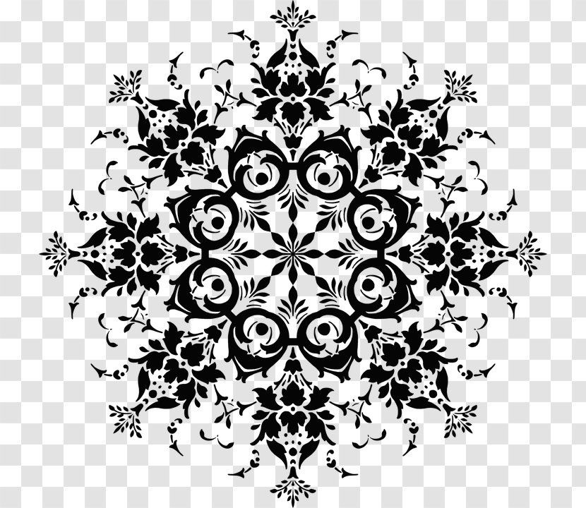 Silhouette Flower Clip Art - Symmetry - Damask Transparent PNG