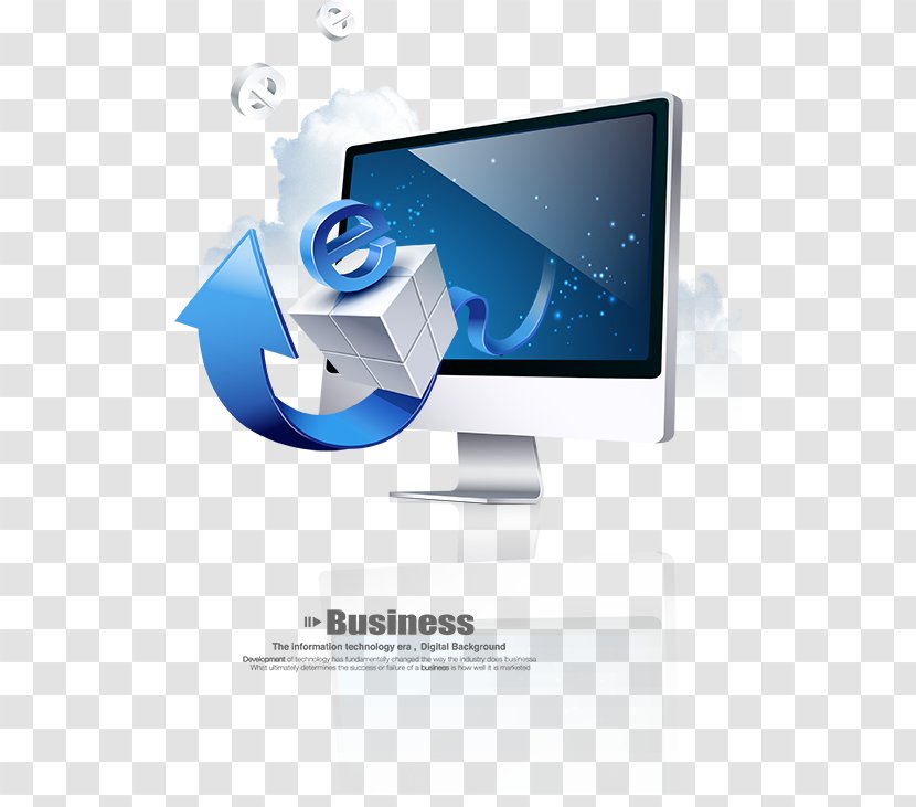 Software Computer Service Business Information - Marketing - Blue Arrow On The Screen Transparent PNG