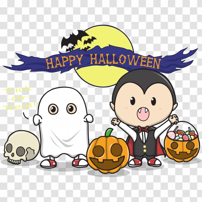 Halloween Trick-or-treating Character Clip Art - Food - Hand-painted Background Vector Transparent PNG