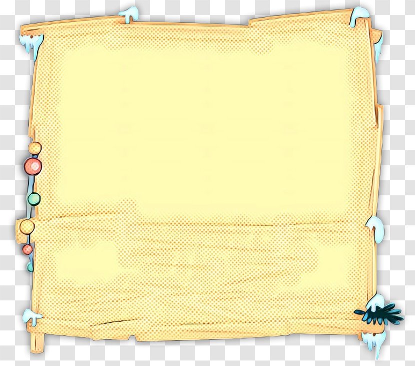 Yellow Scroll Rectangle Beige - Vintage Transparent PNG
