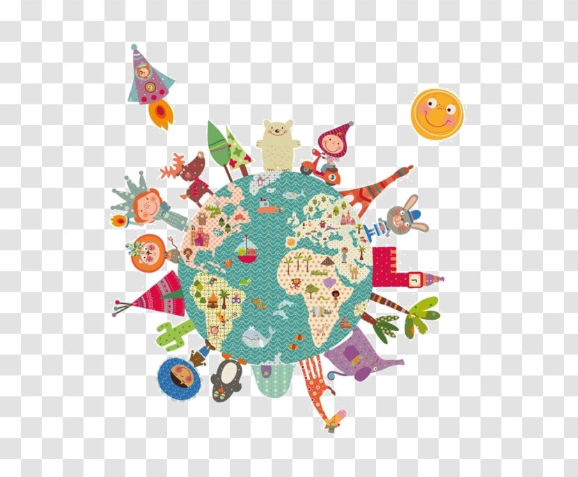 World Map Earth Child Drawing - Early Childhood Education Transparent PNG