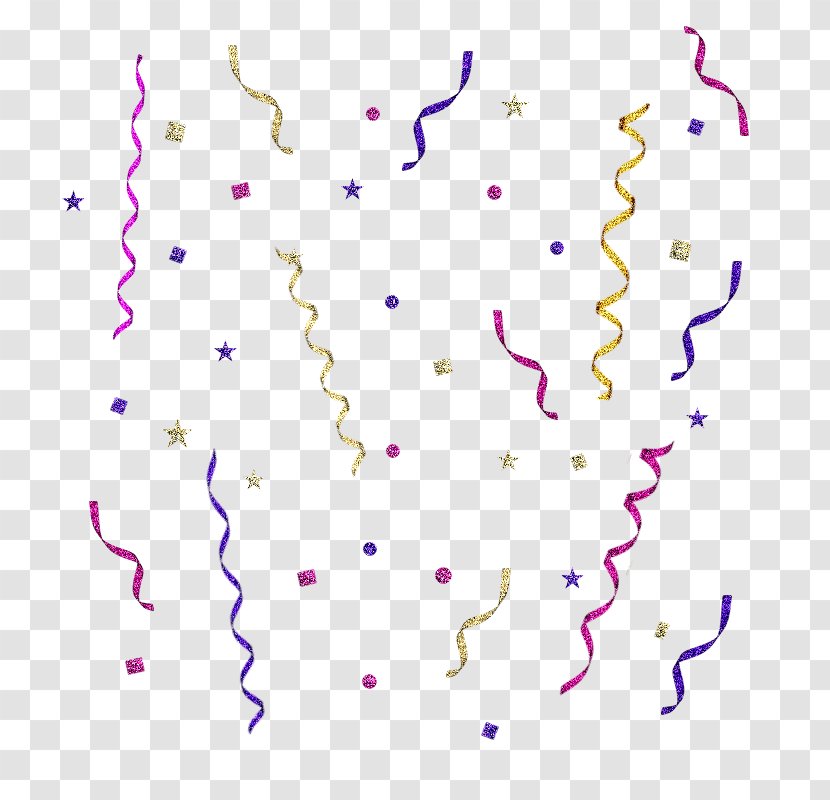 Serpentine Streamer Clip Art - Heart - Confetti Transparent PNG
