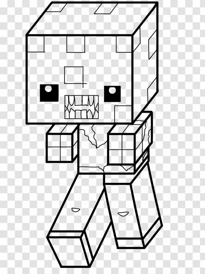 Line Art Minecraft Drawing Coloring Book Painting - Tree - Scary Skull Transparent PNG
