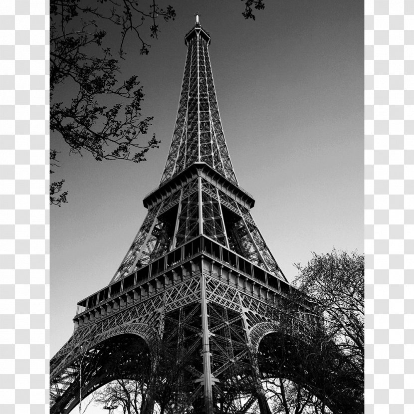 Eiffel Tower View Seine Image - National Historic Landmark - Stencil Transparent PNG