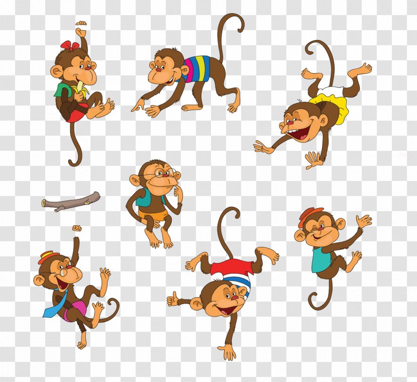 Ape Monkey Clip Art - Fashion Accessory - Creative Cartoon Transparent PNG