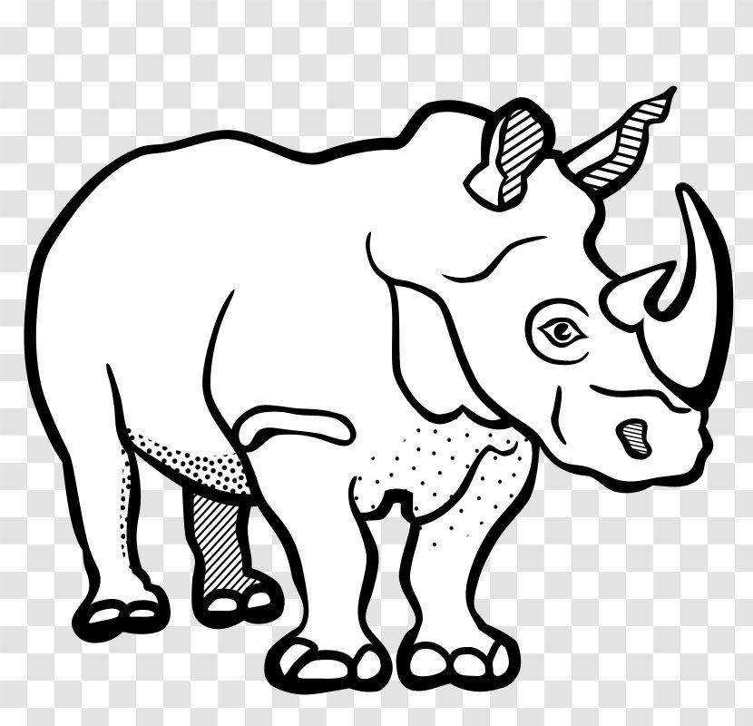 Rhinoceros Line Art Black And White Drawing Clip - Monochrome - Red Rhino Entertainment Transparent PNG