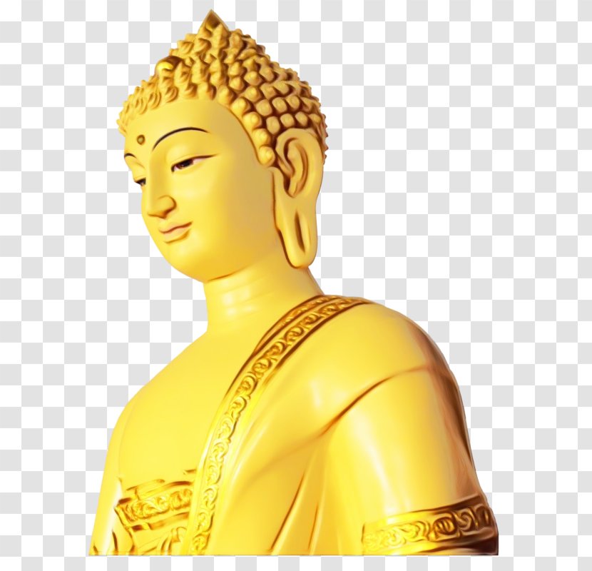 Buddha Cartoon - Month - Sculpture Yellow Transparent PNG