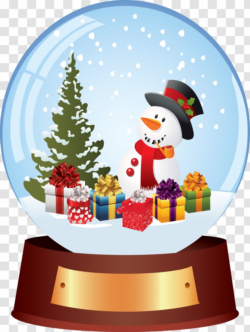 Santa Claus Christmas Tree Snow Globes Ornament - Snowman Transparent PNG