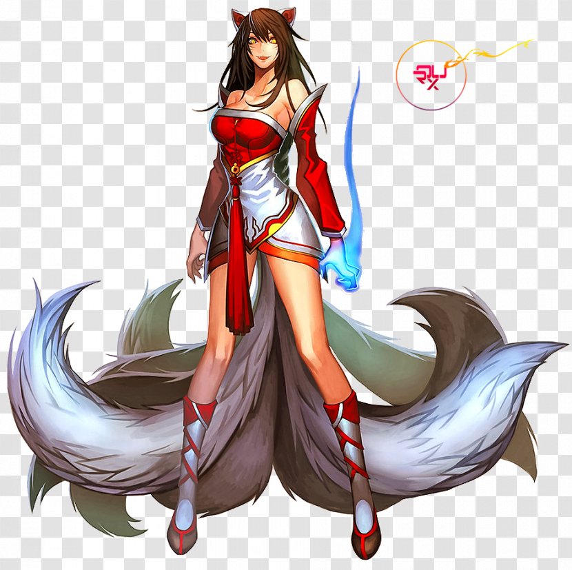 Ahri League Of Legends Nine-tailed Fox Video Game Art - Flower Transparent PNG