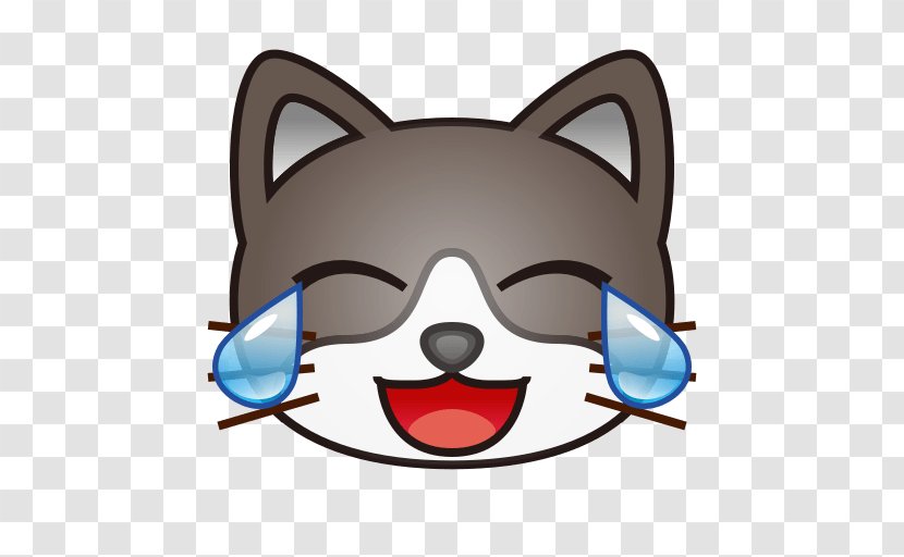 Whiskers Cat Face With Tears Of Joy Emoji Emoticon - Text Messaging Transparent PNG