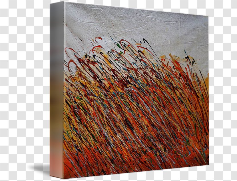 Gallery Wrap Modern Art Canvas Winter Wheat - Orange - Frame Transparent PNG