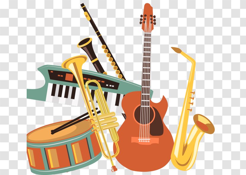 Musical Instruments Bass Guitar Acoustic String - Watercolor Transparent PNG