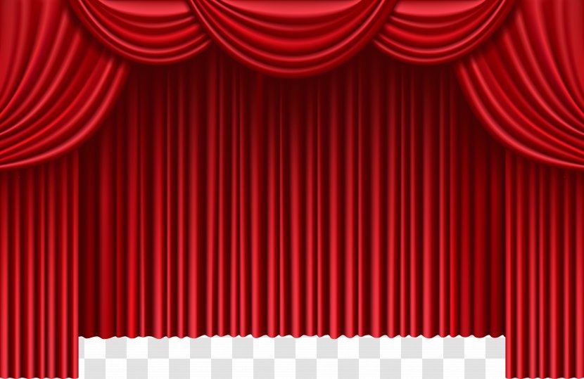 Theater Drapes And Stage Curtains Window Clip Art - Decor - Red Transparent PNG