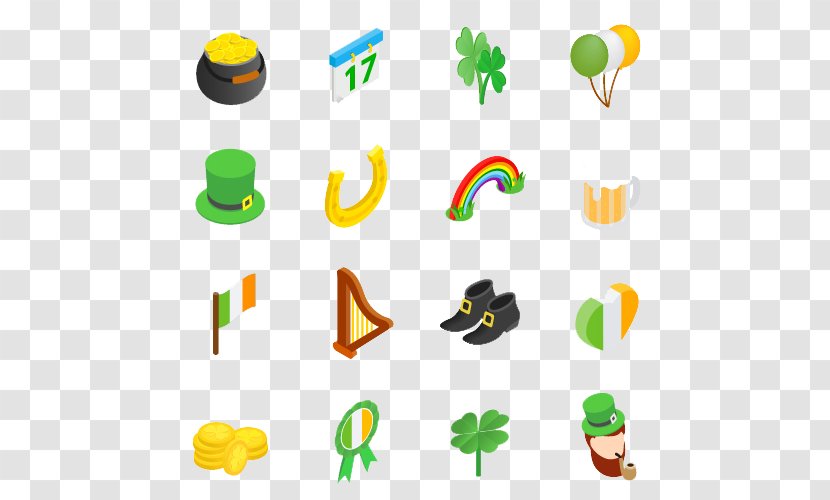 Saint Patricks Day Four-leaf Clover Illustration - Yellow - St. Patrick's Logo Design Image Transparent PNG
