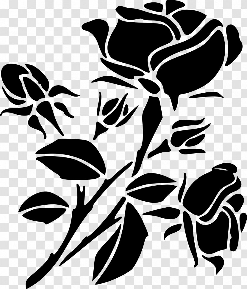 Stencil Drawing Art - Airbrush - Rose Outline Transparent PNG