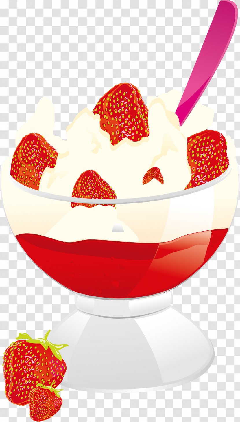 Strawberry Ice Cream Frozen Yogurt Waffle - Fragaria - ICECREAM Transparent PNG