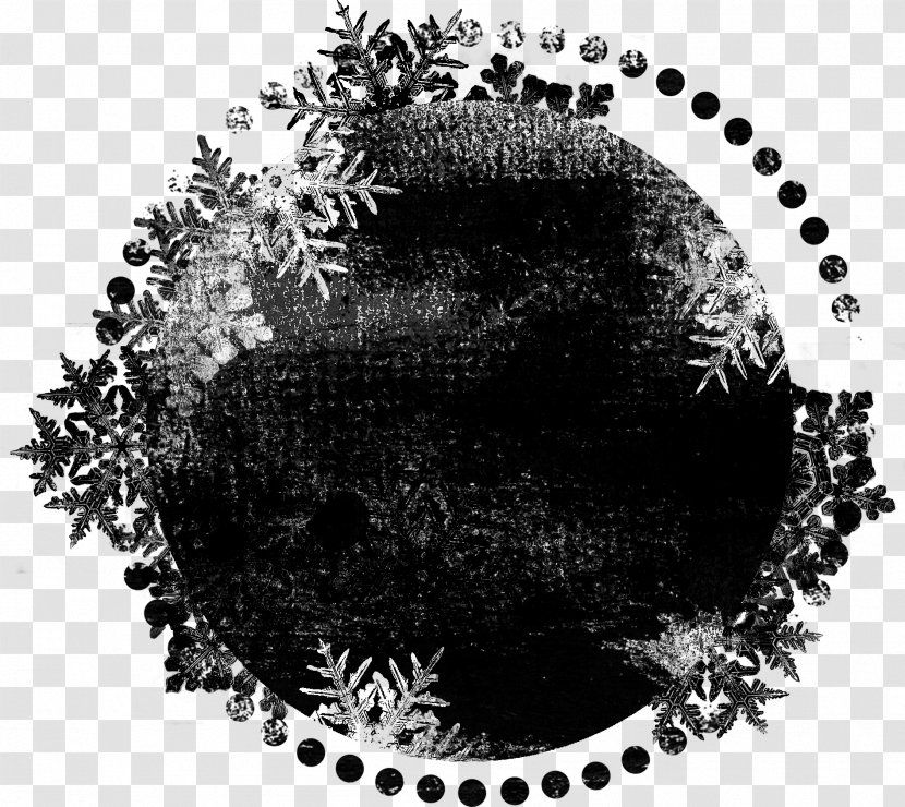 Black Circle Decal Logo - Monochrome Transparent PNG