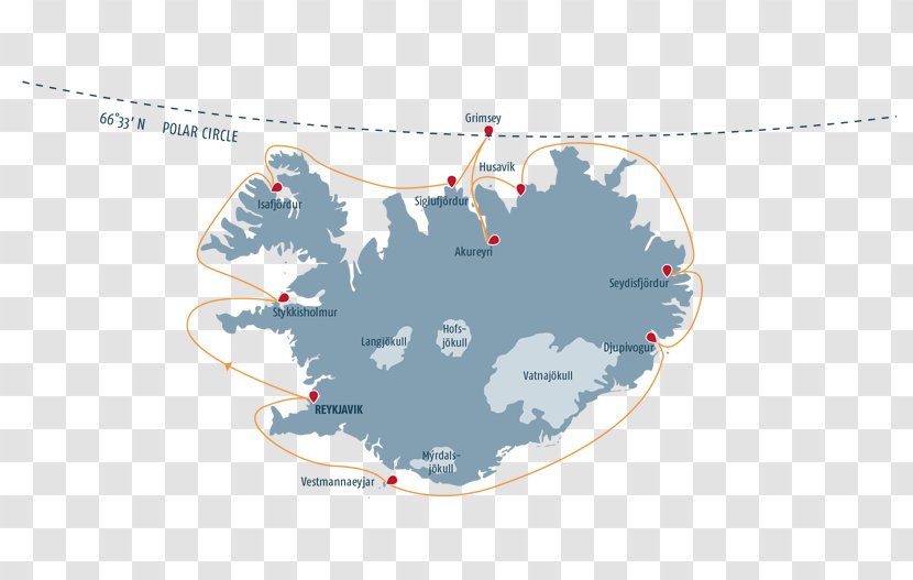 Iceland Vector Map - Area - Cruise Transparent PNG