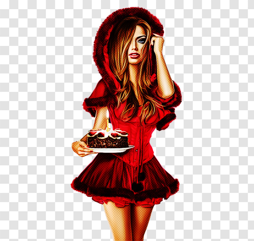 Red Clothing Red Hair Costume Brown Hair Transparent PNG