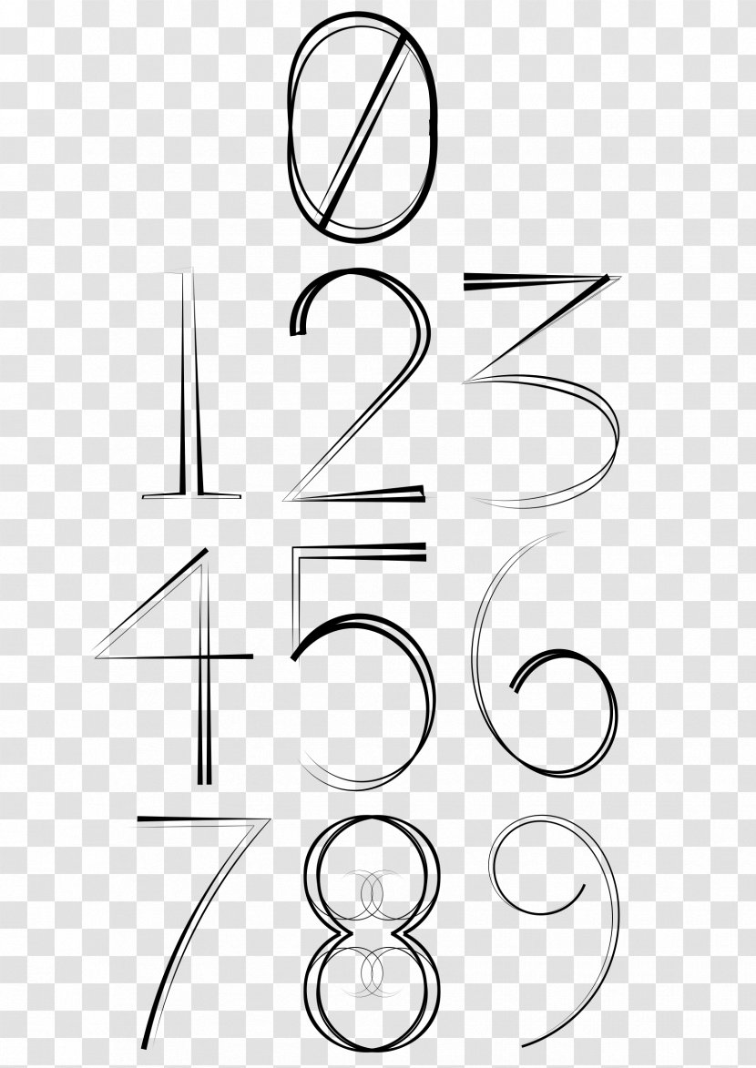 Line Art Clip - White - NUMBERS Transparent PNG