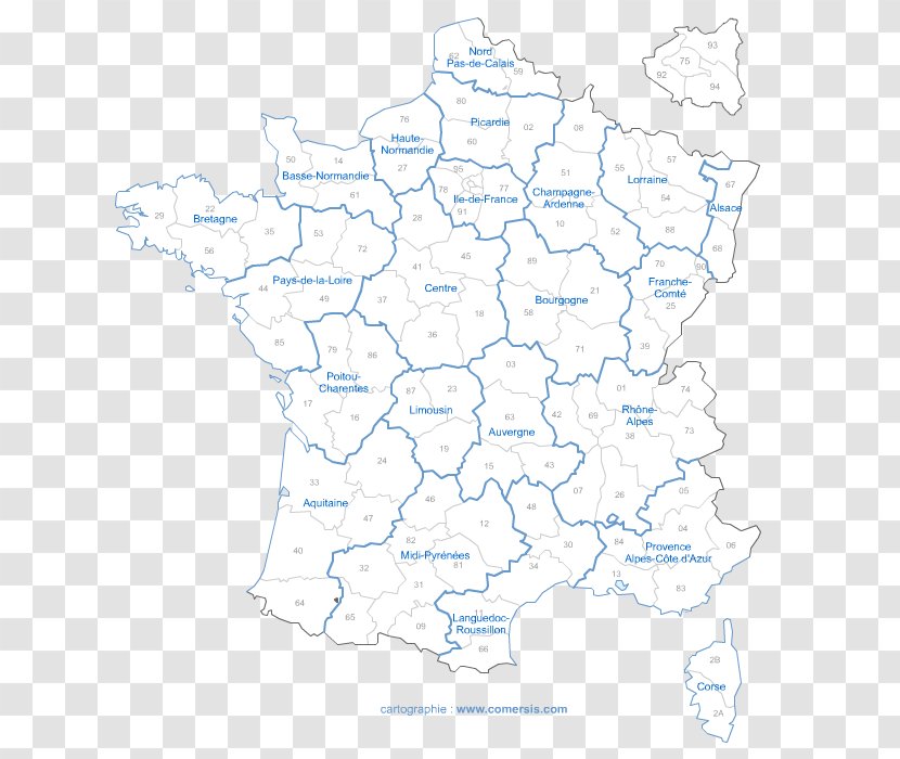 Regions Of France Map Transparent PNG