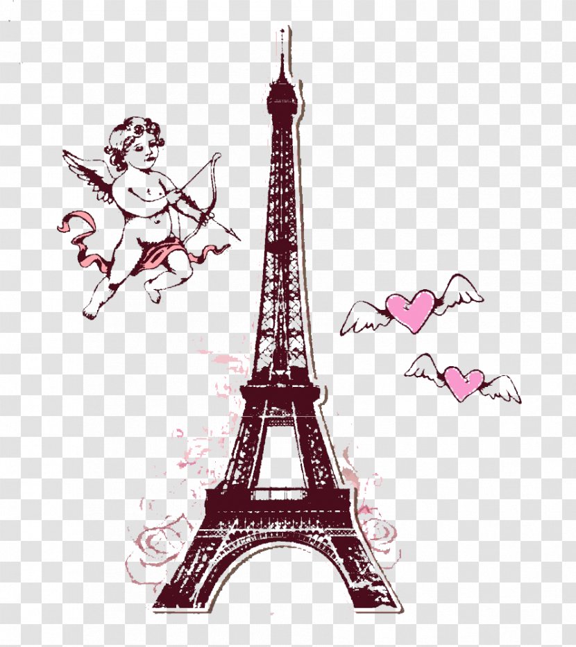 Eiffel Tower La Dxe9fense Royalty-free - Cupid Love Transparent PNG