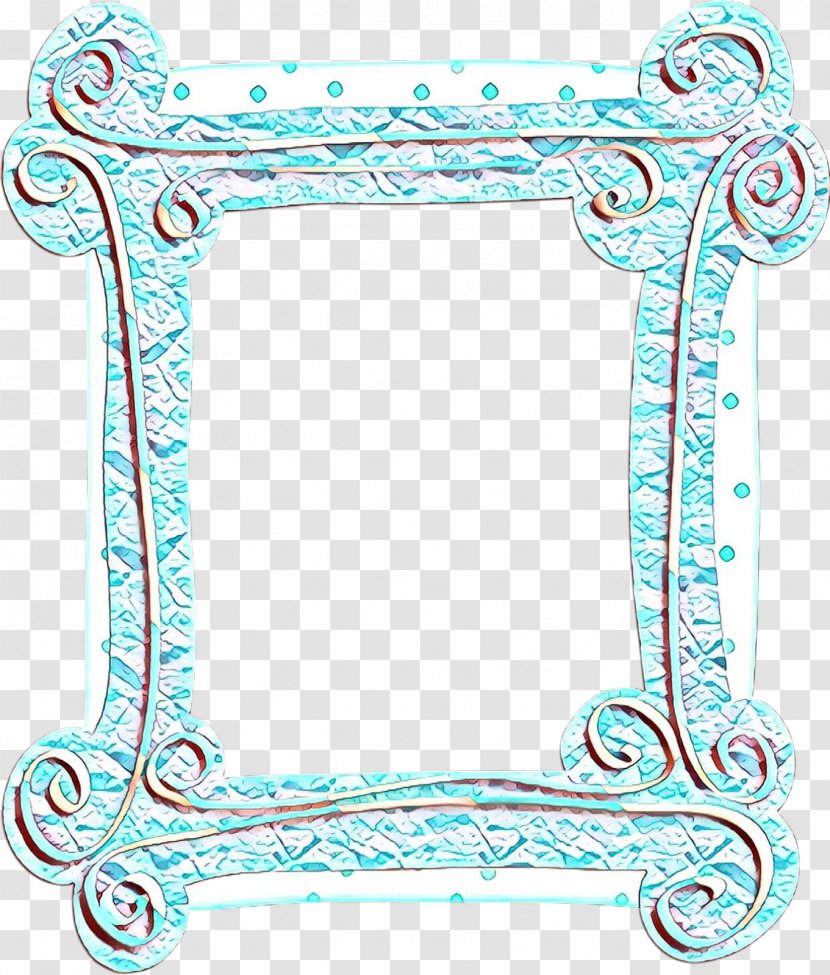 Picture Frame - Cartoon - Teal Transparent PNG