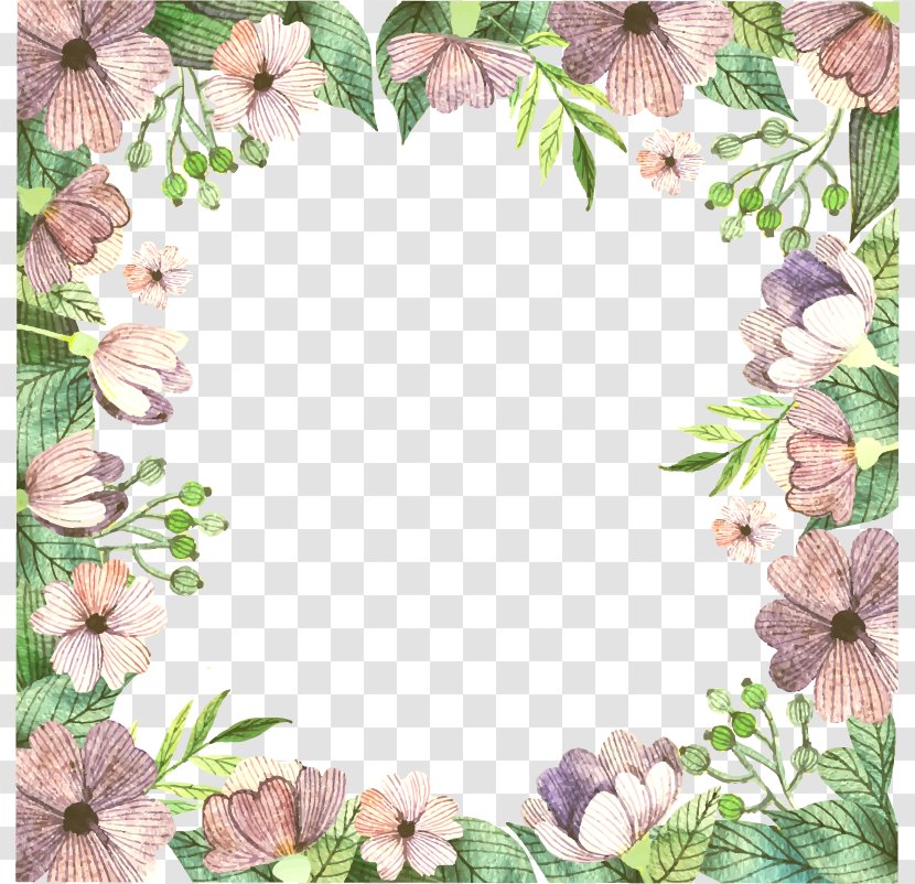 Floral Design Flower Pattern Pink Vector Border Transparent Png