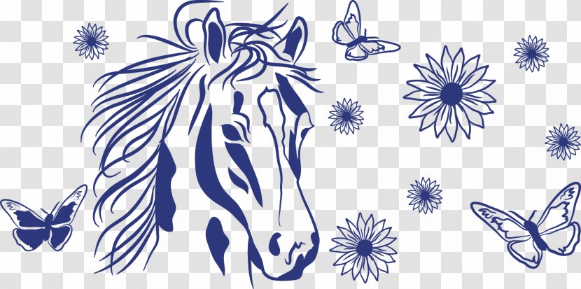 Wall Decal Horse Sticker - Frame - Flower Transparent PNG