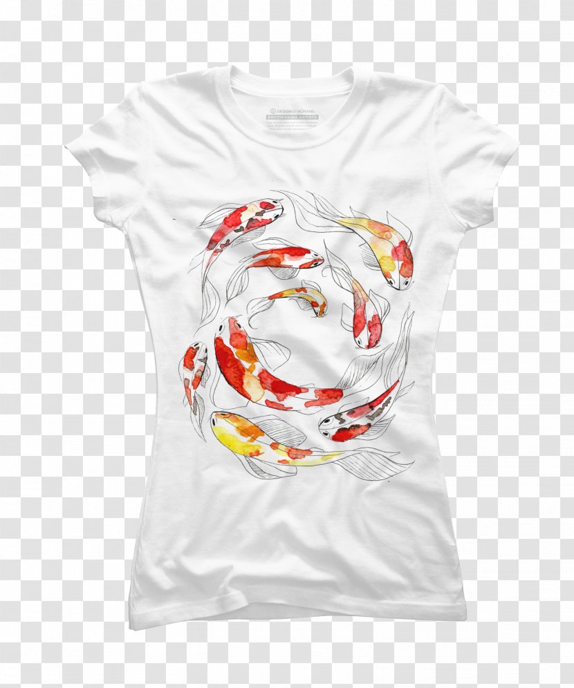T-shirt Hoodie Design By Humans Sleeve - Koi Fish Chasing Transparent PNG