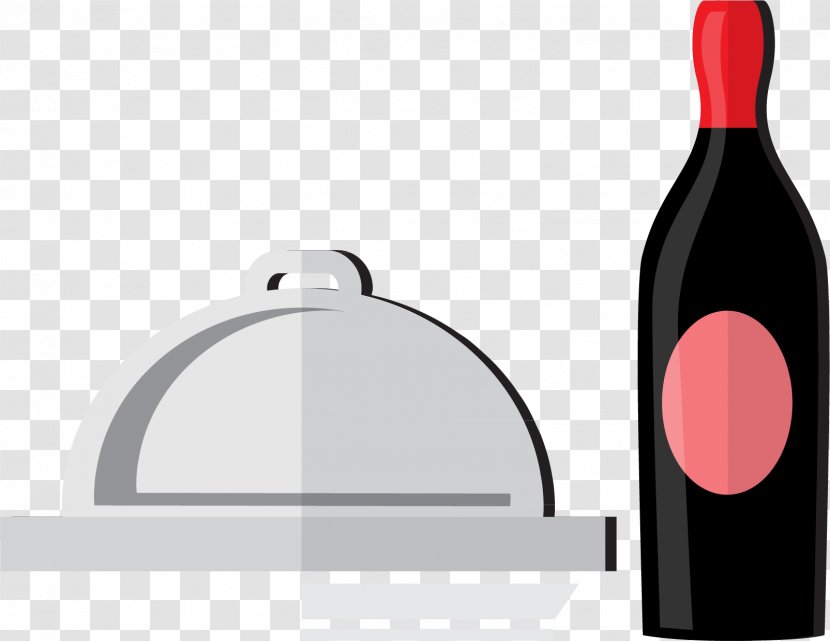 Red Wine Champagne Liqueur Bottle - Glass - Cartoon Material Transparent PNG