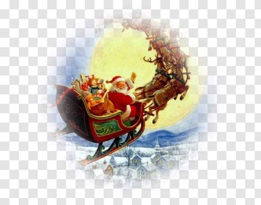 Santa Claus Rudolph Christmas Sled Reindeer Transparent PNG
