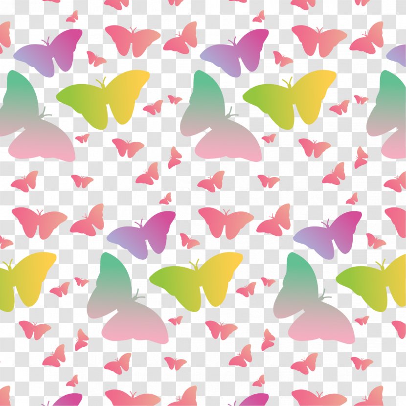Butterfly Euclidean Vector Shading - Floral Design - Colorful Transparent PNG