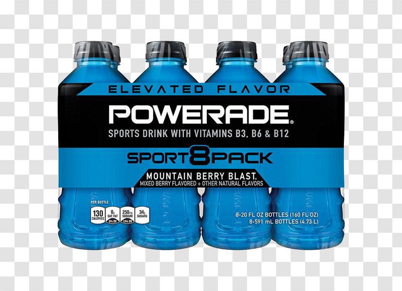 Sports & Energy Drinks Bottle Powerade Punch - Aqua Transparent PNG