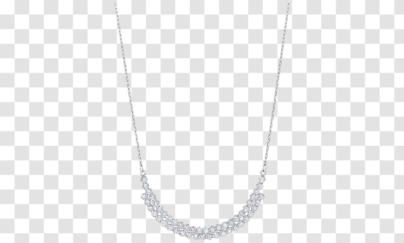 Necklace White Symmetry Pattern - Triangle - Swarovski Jewellery Women's Sapphire Transparent PNG