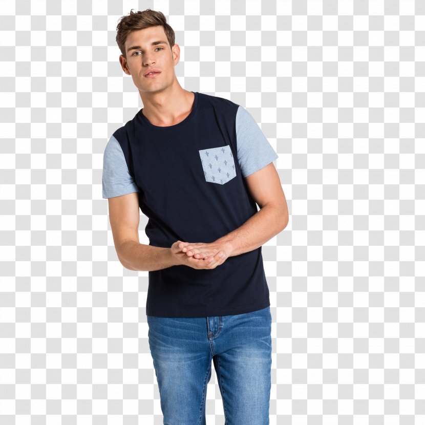 T-shirt Blue Clothing Sleeve Shoulder - Jeans - Clothes Transparent PNG