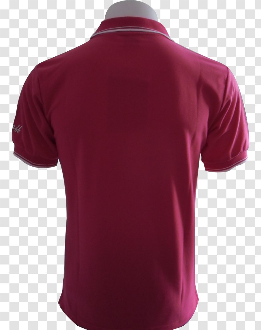 Tennis Polo Sleeve Maroon Neck - Active Shirt Transparent PNG
