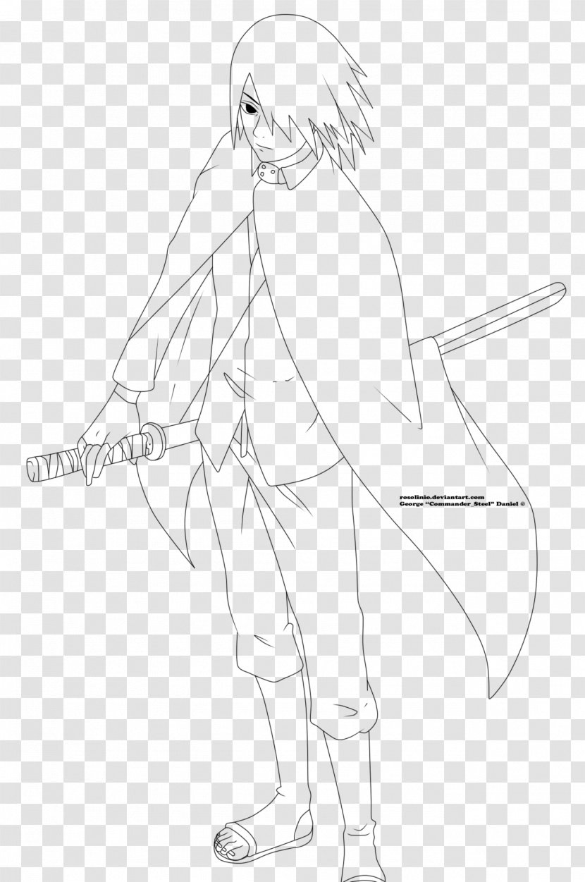 Sasuke Uchiha Line Art Drawing Clan Sketch - Frame - Naruto Transparent PNG