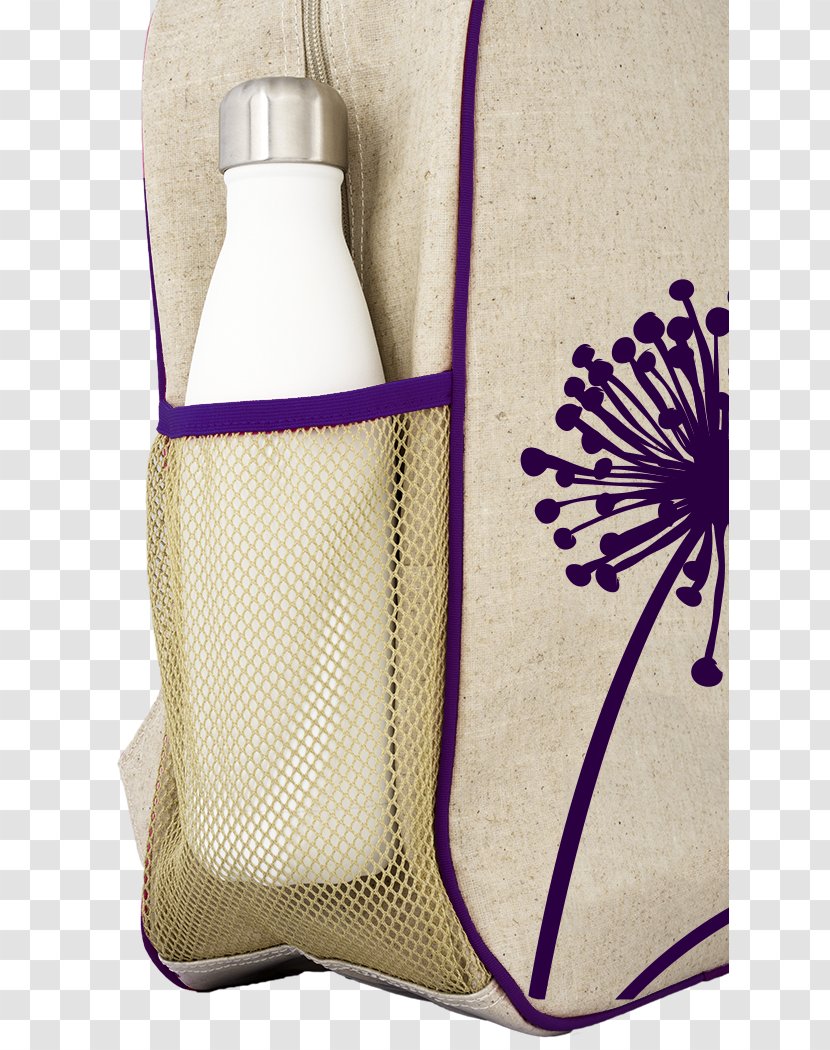 Backpack Bag Linen Textile Pre-school - Bottle - Purple Dandelion Transparent PNG