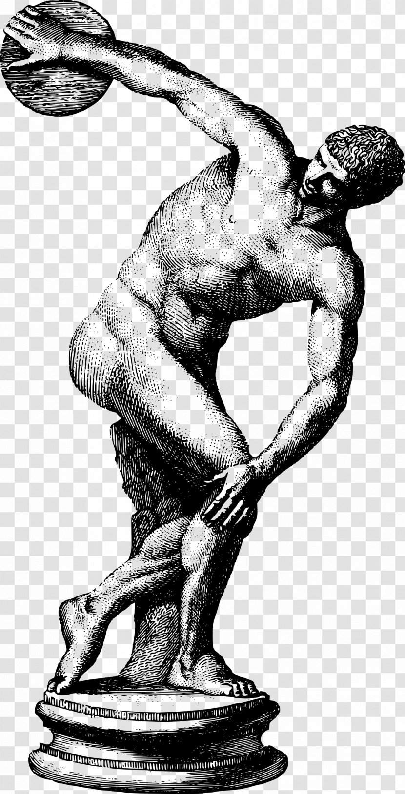 Discus Throw Sport Clip Art - Sculpture - Greek Statue Transparent PNG