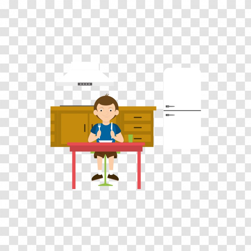 Table Computer File - The Boy Sitting At Transparent PNG