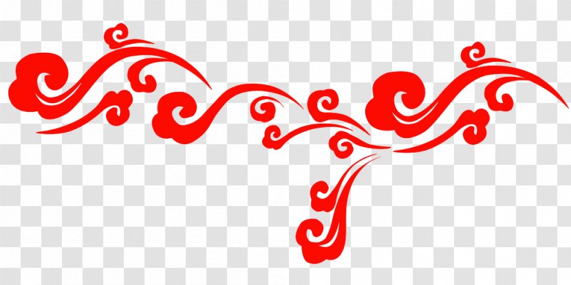 Creative Image Red Clouds Free Buckle - Flower - Cartoon Transparent PNG