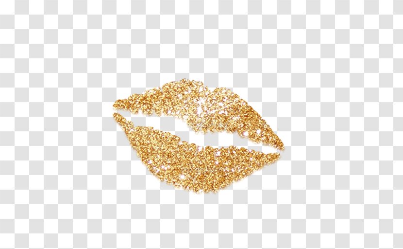 Kiss Lip Balm Pin - Gold Transparent PNG