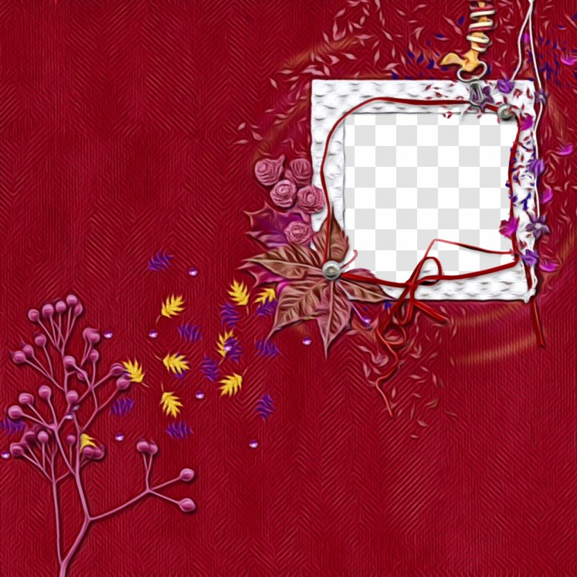 Picture Frame - Red - Floral Design Wildflower Transparent PNG