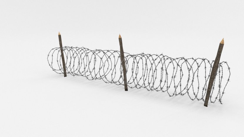 Barbed Wire Fence Obstacle 3D Computer Graphics - Barbwire Transparent PNG