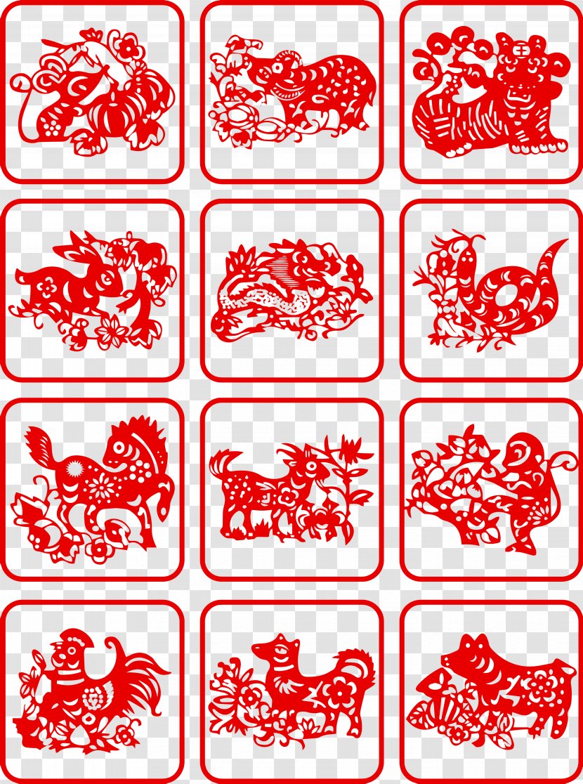 Papercutting Chinese Zodiac Paper Cutting Image Design - Area - Blue Monkey Transparent PNG
