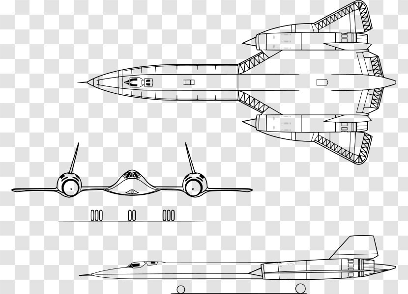 Lockheed SR-71 Blackbird A-12 U-2 Reconnaissance Aircraft - Technical Pattern Transparent PNG